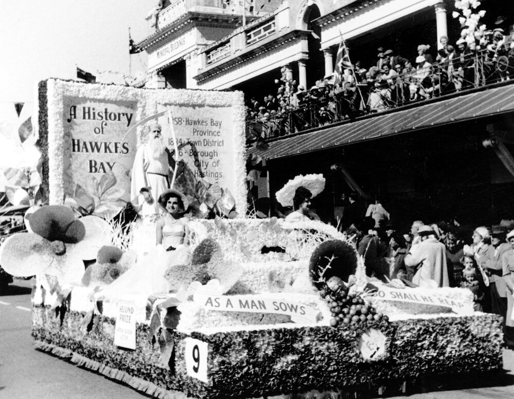 History of Hawke's Bay Float - Hastings Blossom Festival 1959