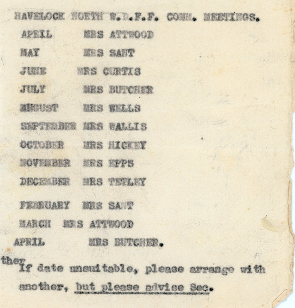 WDFF Monthly Committee Meeting Host List