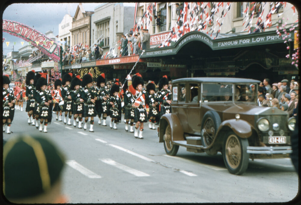 1922 Rolls Royce and Pipe Band - Transport Through the Ages Parade 1956