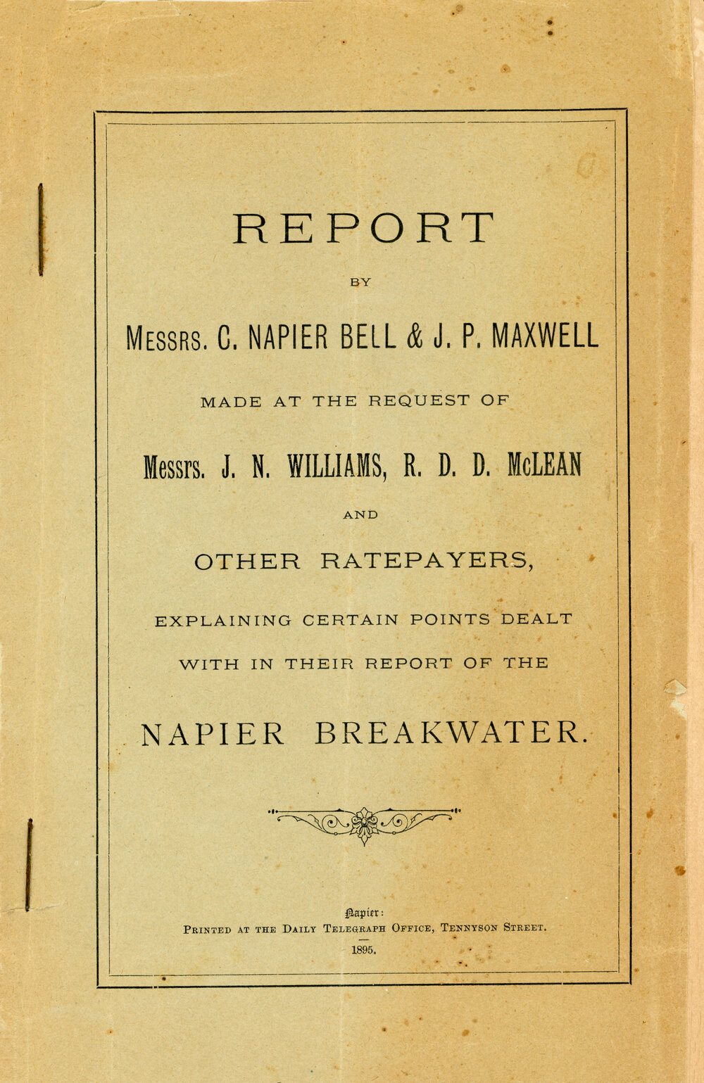 Report on Napier Breakwater