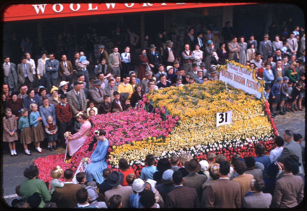 Thodey's Orchard Float - Hastings Blossom Festival Parade 1955