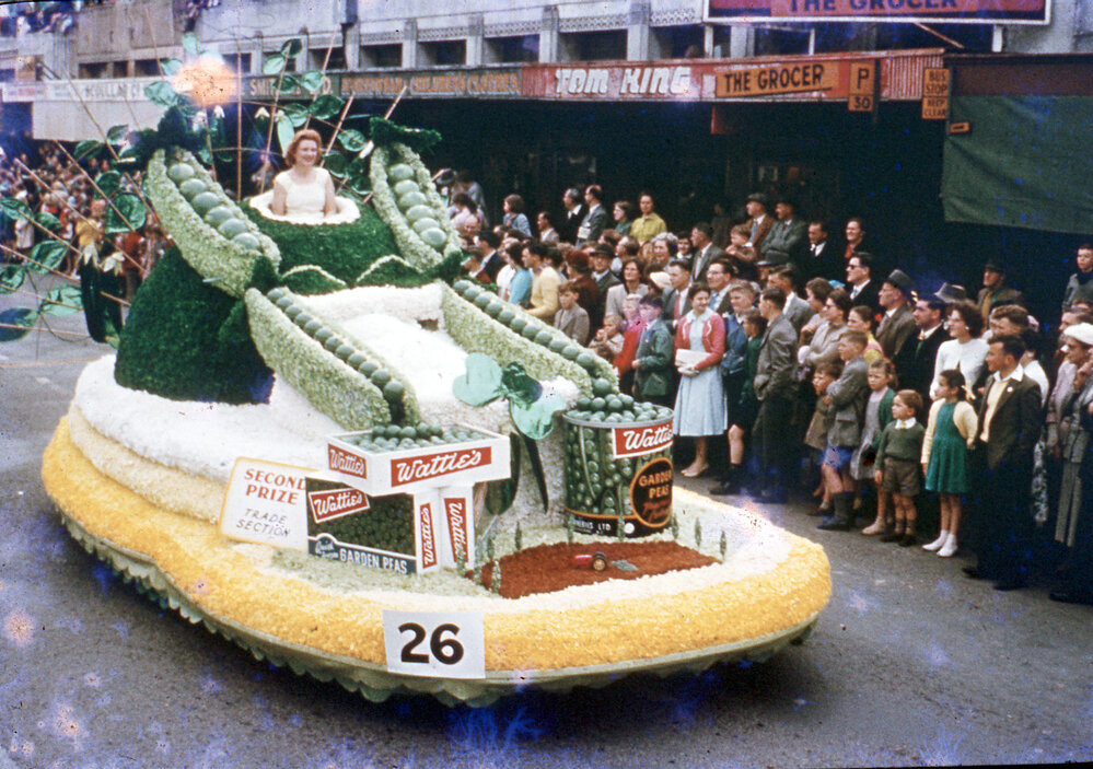 Watties Float - Hastings Blossom Festival Parade 1958