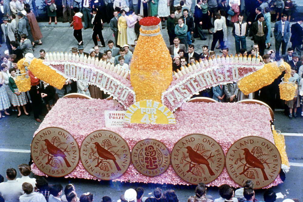 Milk Float - Hastings Blossom Festival Parade 1958