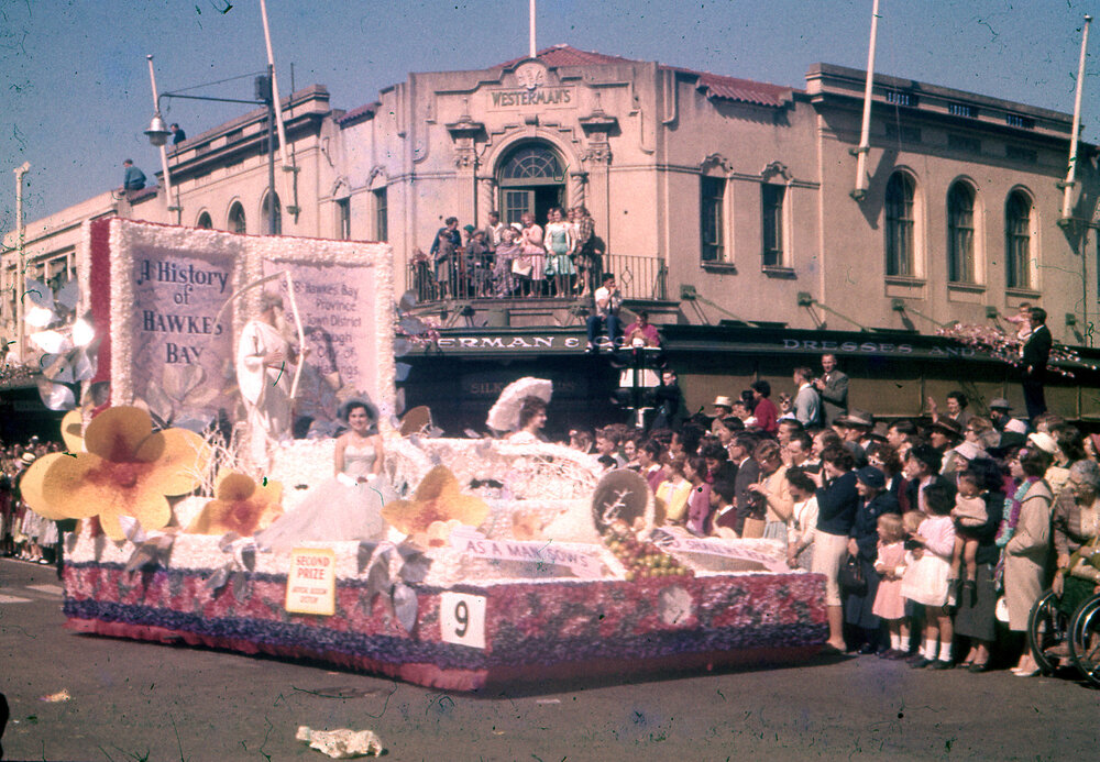 Father Time Float - Hastings Blossom Festival Parade 1959