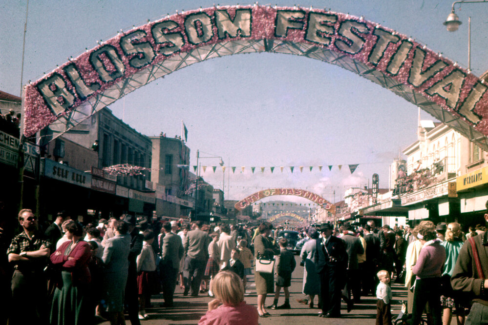 Heretaunga Street - Hastings Blossom Festival Parade 1959