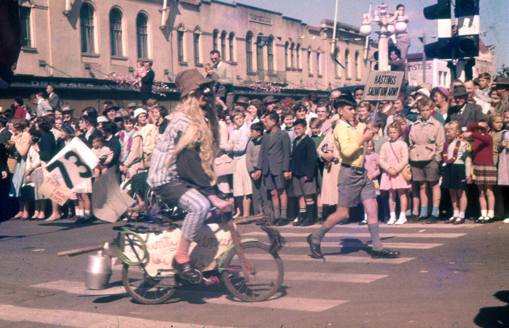 Bicycle Rider - Hastings Blossom Festival Parade 1959