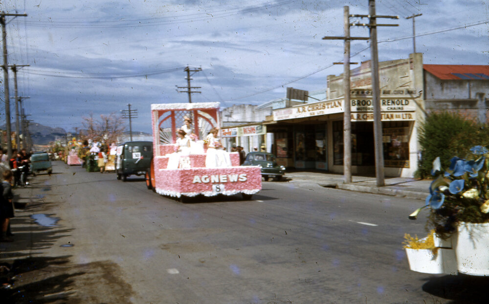 Agnews Float -  Hastings Blossom Festival Parade 1953