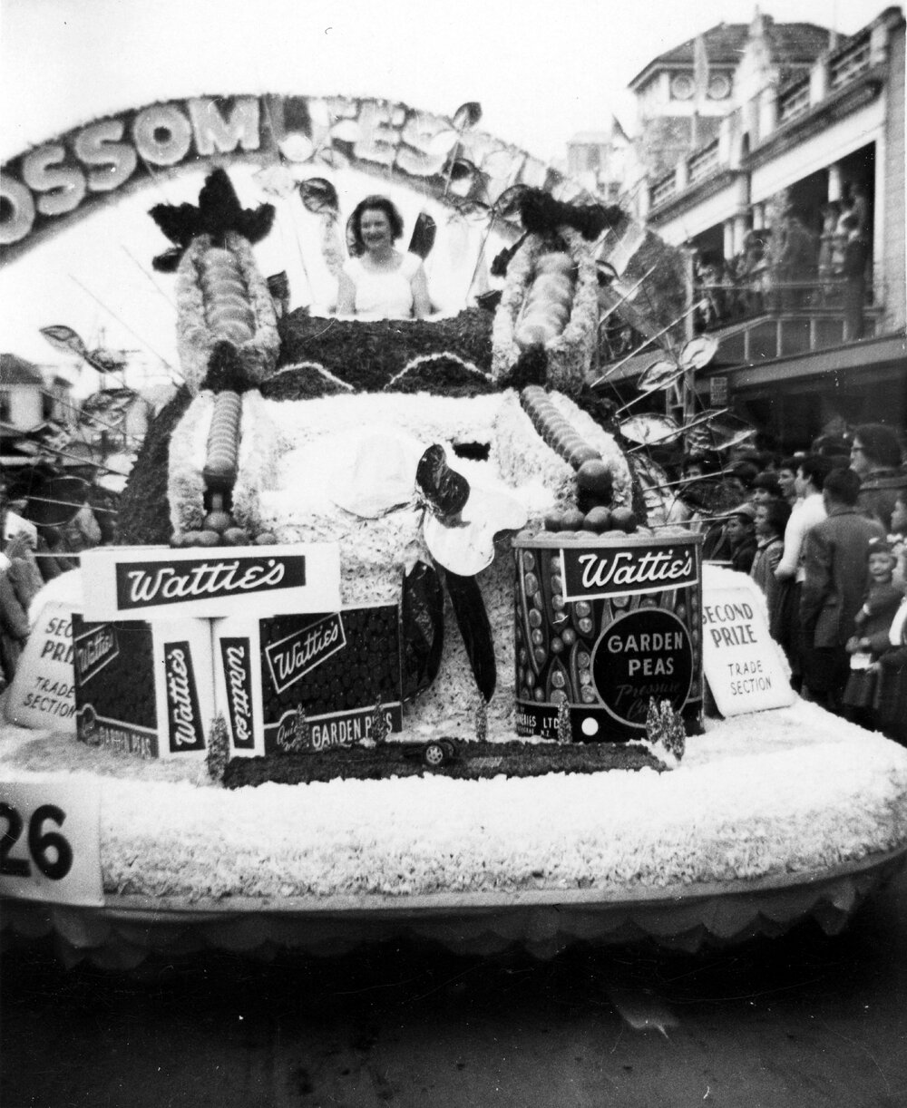 Watties Float - Hastings Blossom Festival Parade 1958