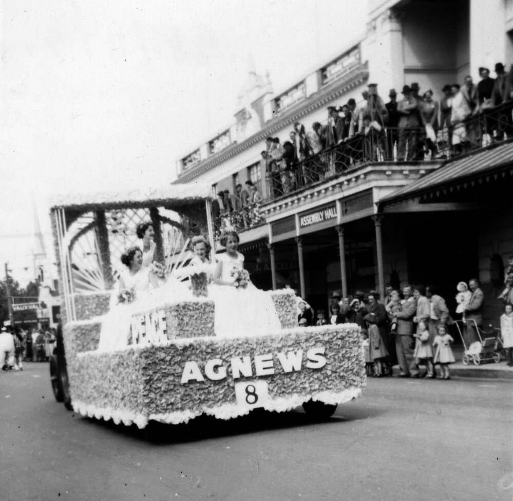 Agnews Float -  Hastings Blossom Festival Parade 1953