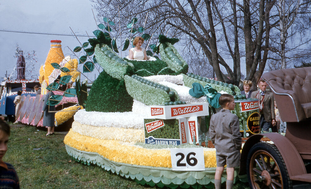 Watties Float - Hastings Blossom Festival Parade 1958