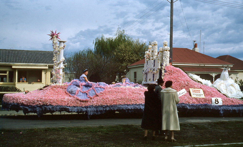 Westerman's Float - Blossom Festival Parade 1958