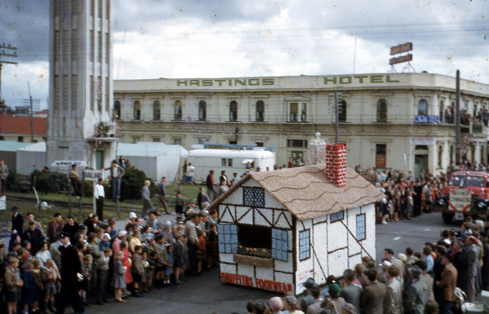 Griffiths Footwear Float - Hastings Blossom Festival Parade 1954