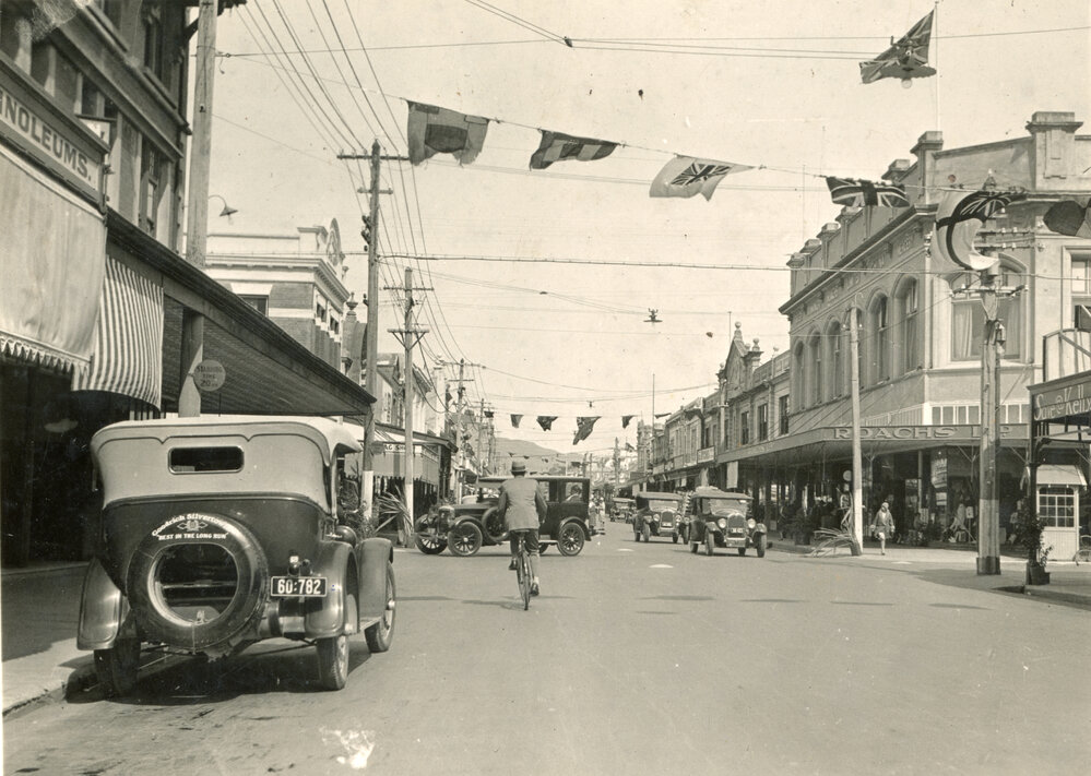 Heretaunga Street West with Flags