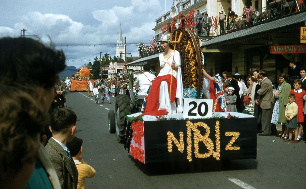 NBNZ Float - Hastings Blossom Festival Parade 1957