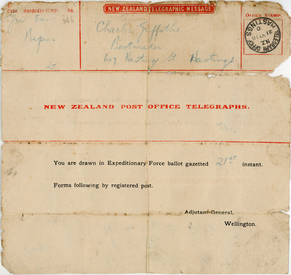 Telegram to Charles Griffiths