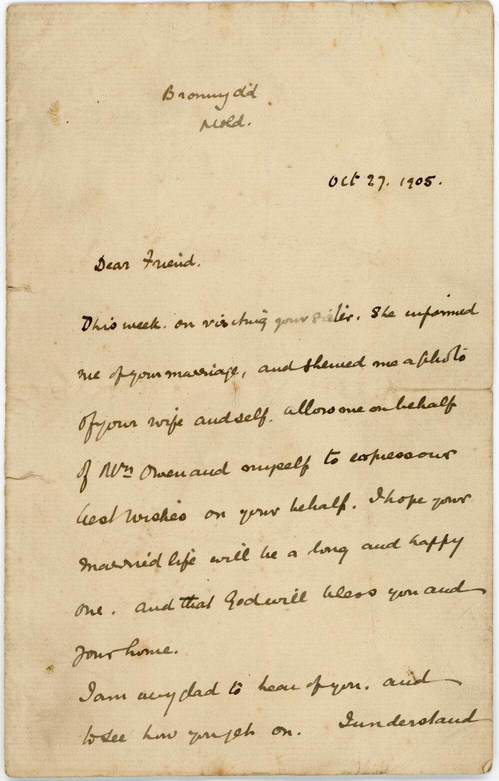 Letter from John Owen