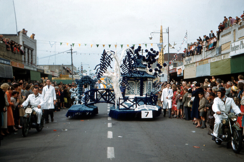 Willow Pattern Float - Blossom Festival Parade 1958