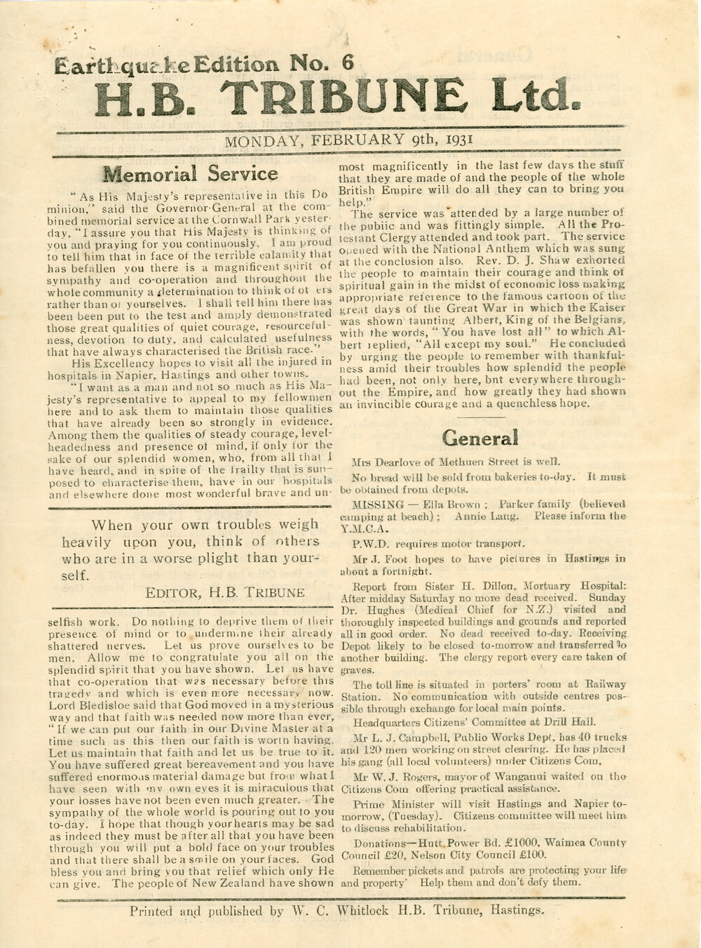 Earthquake Edition No.6