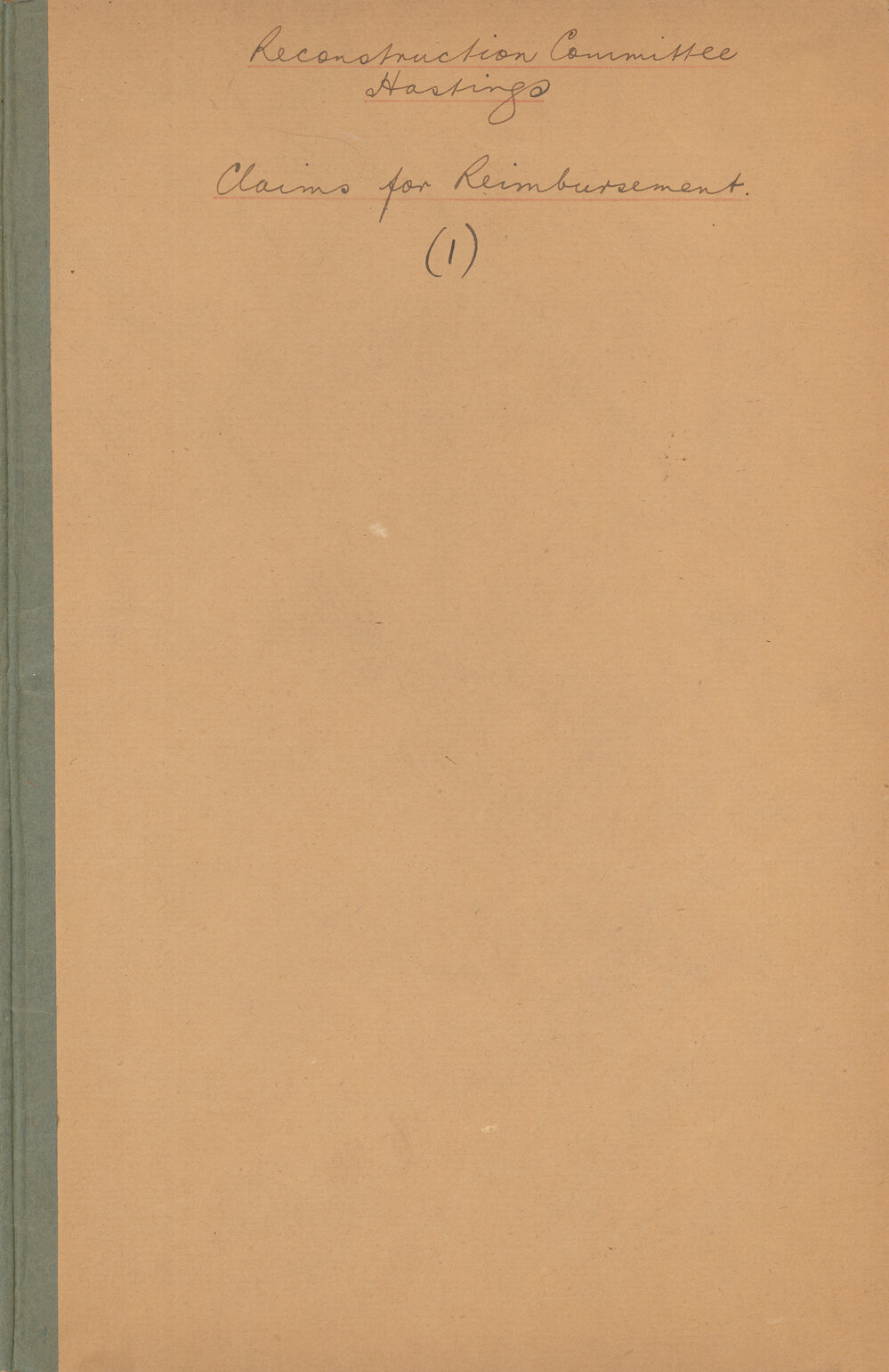 Reconstruction Committee Claims Book