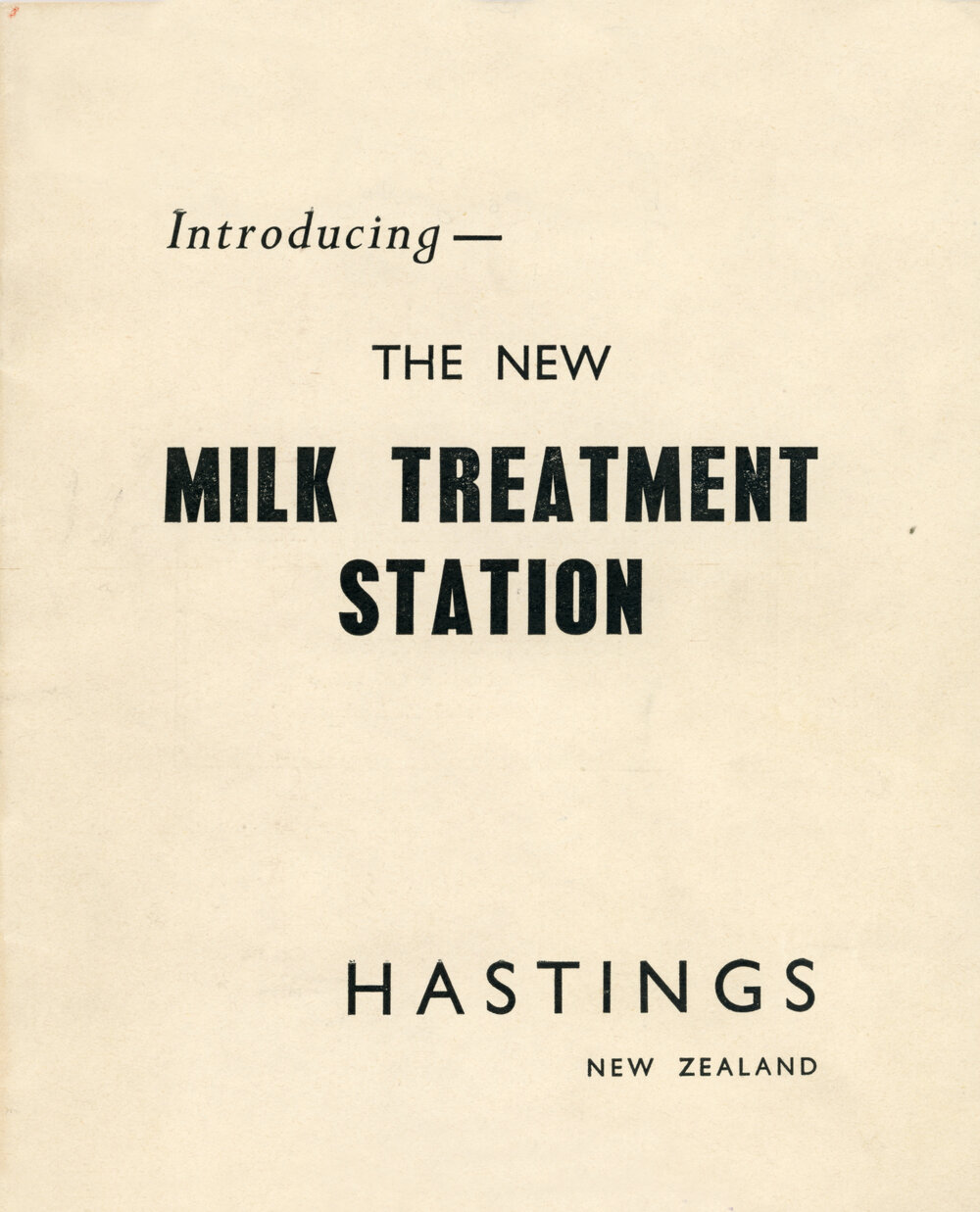 The New Milk Treatment Station