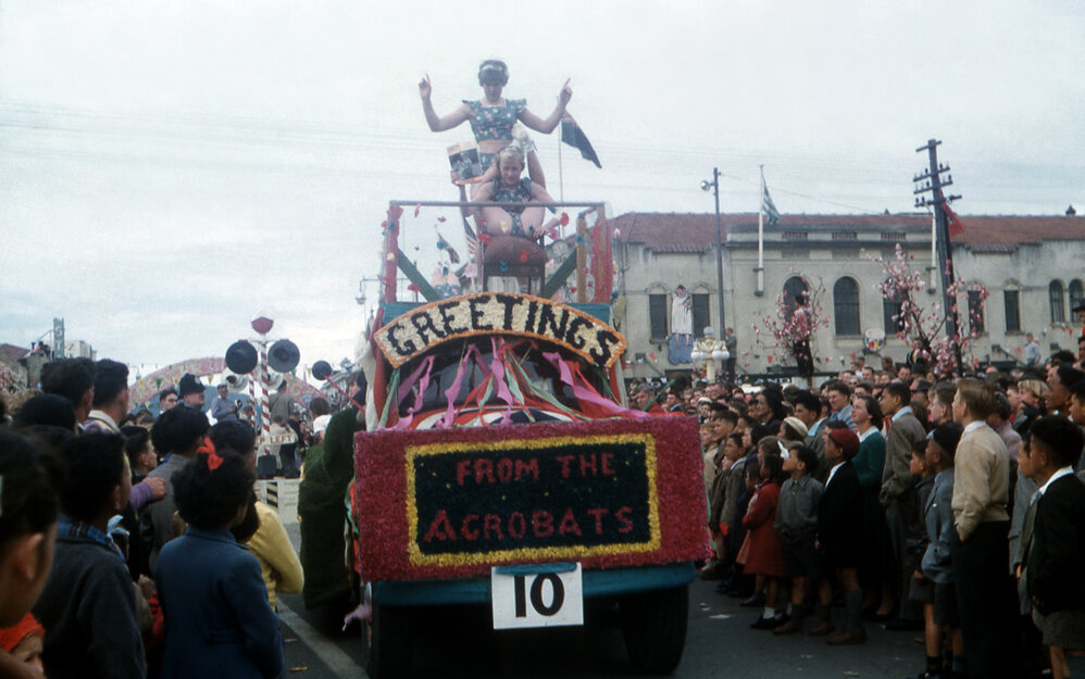 Acrobats - Blossom Festival Parade 1957