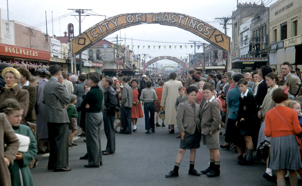 Heretaunga Street - Hastings Blossom Festival Parade 1957