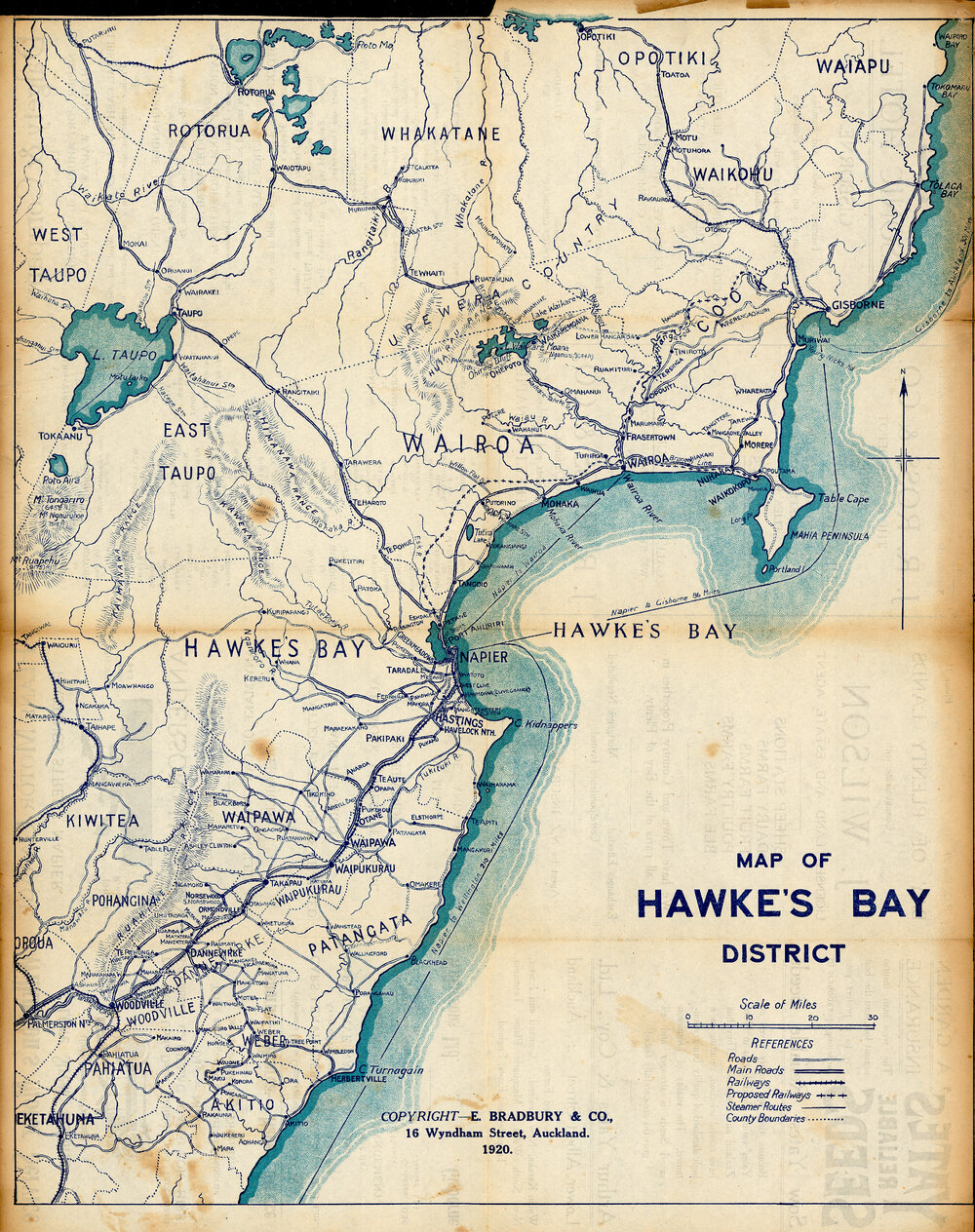 Map of Hawke's Bay District
