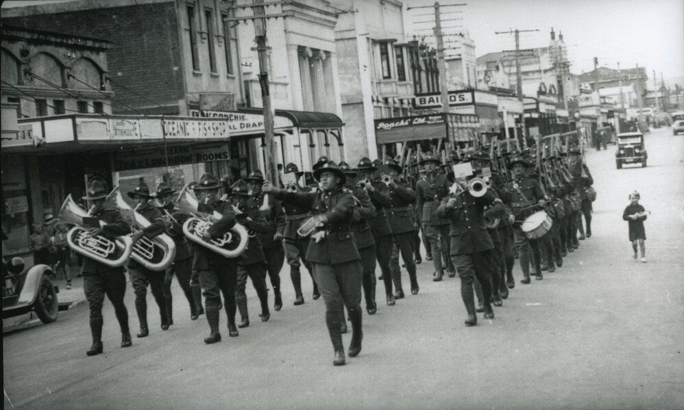 Military Band Marching in Hastings