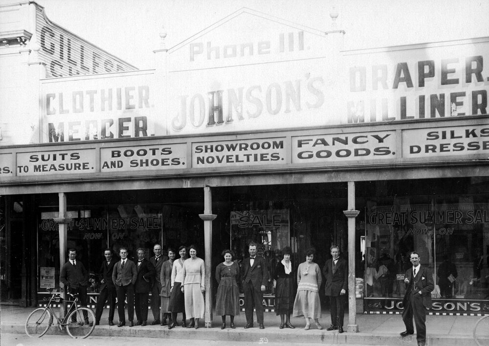 Johnson's Drapery Shop With Staff