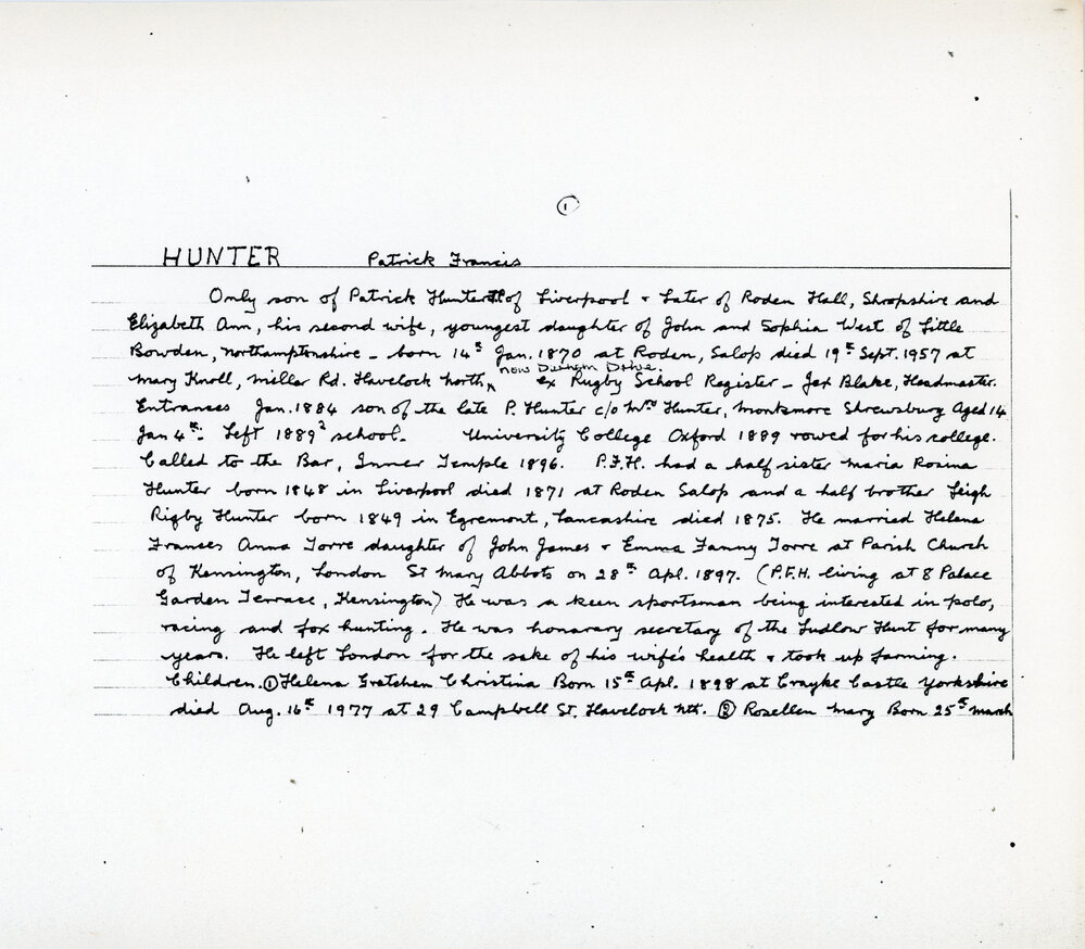 Patrick Francis Hunter Biography