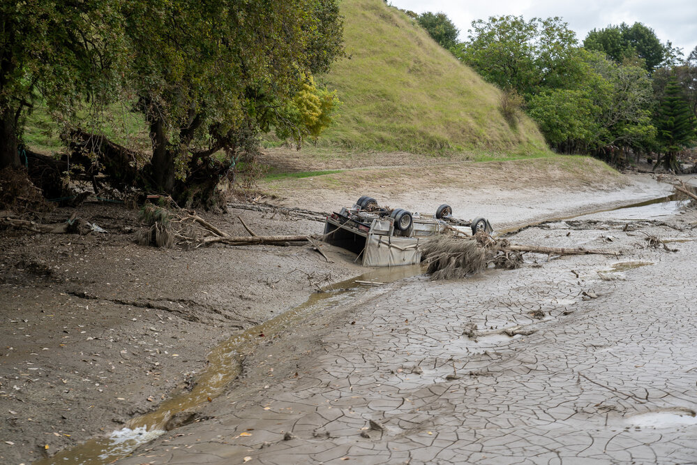 Cyclone Damaged Vehicle