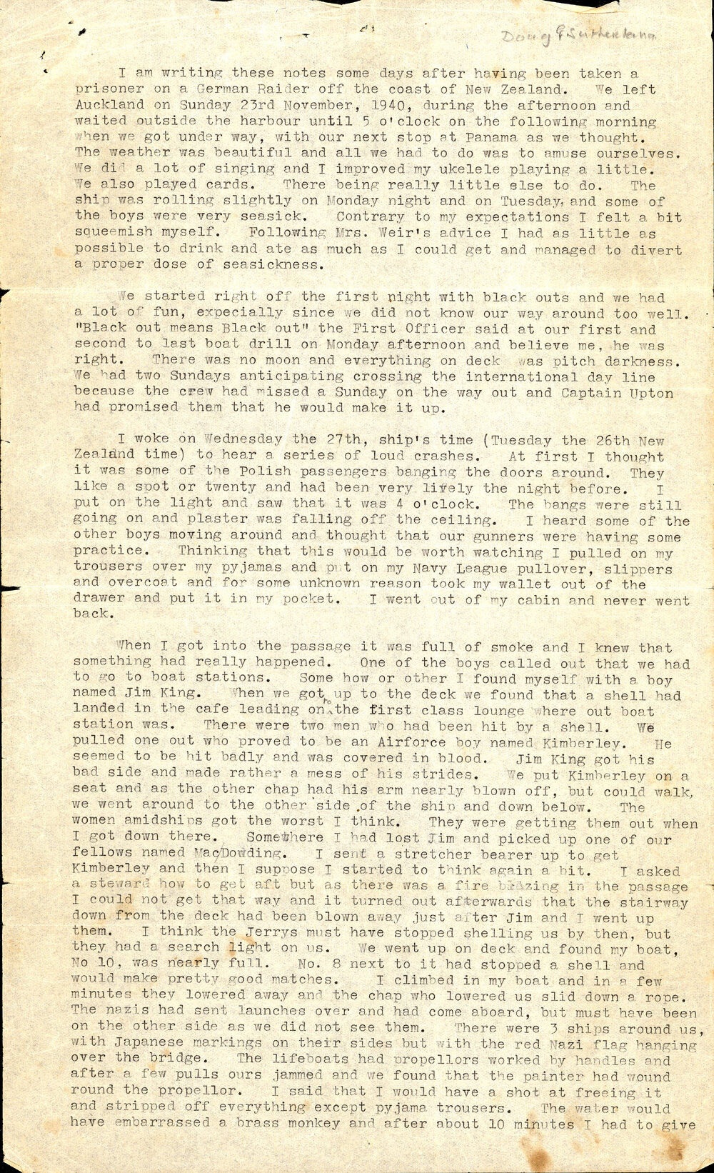 Speech Notes from a POW