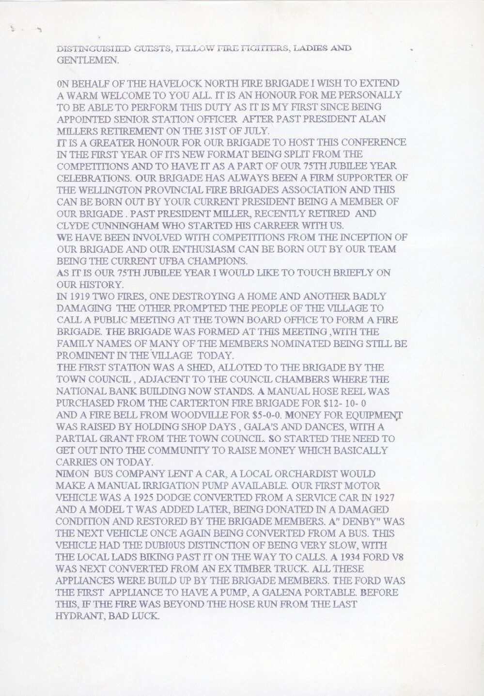 Fire Brigade Speech