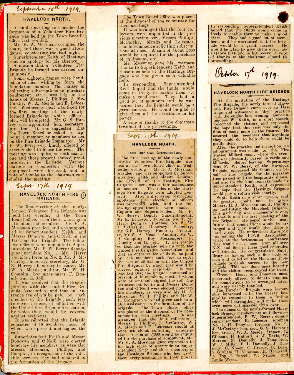Fire Brigade Newspaper Clippings