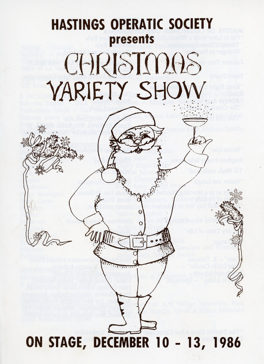 Christmas Variety Show Programme