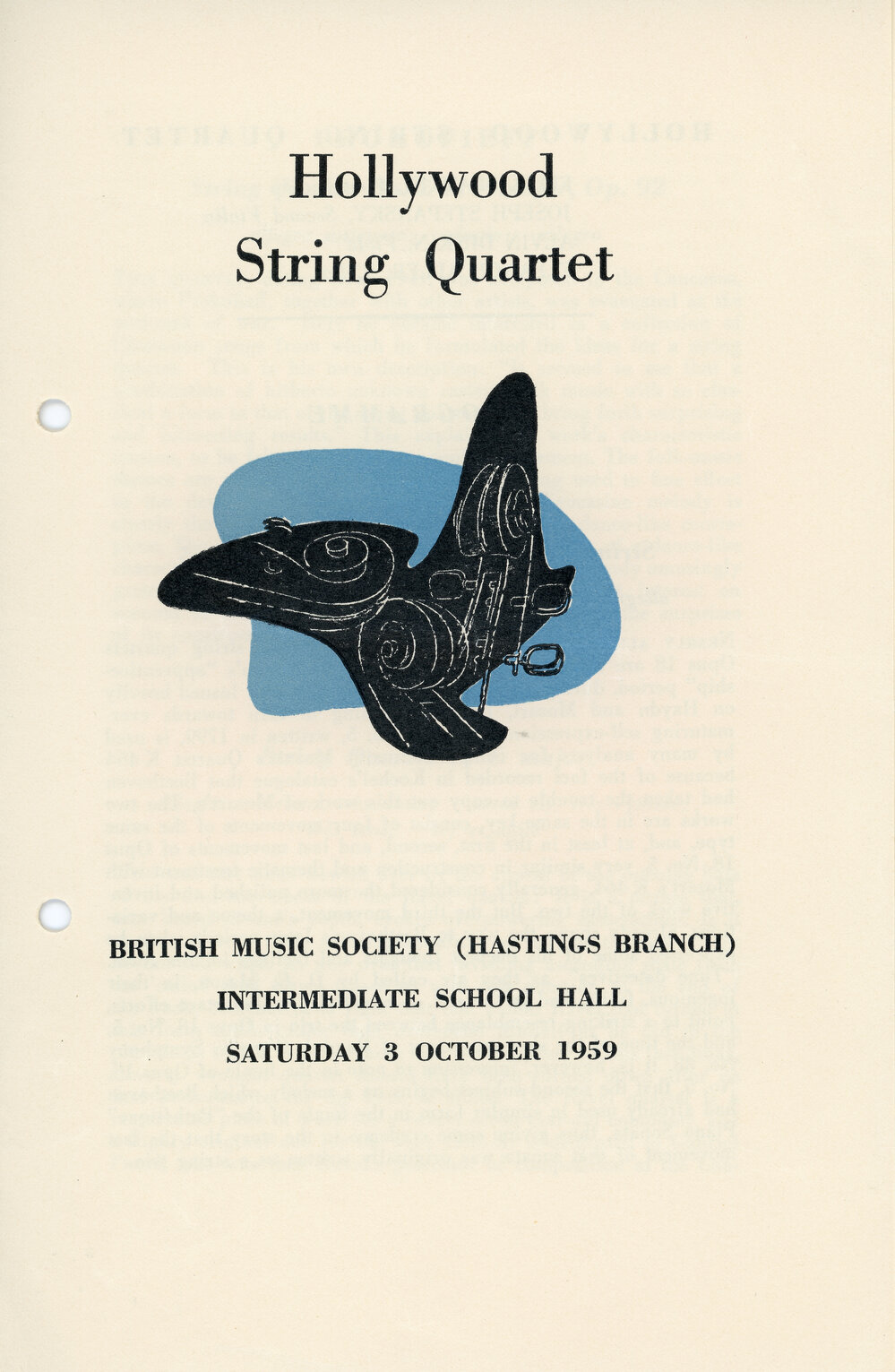Hollywood String Quartet Programme