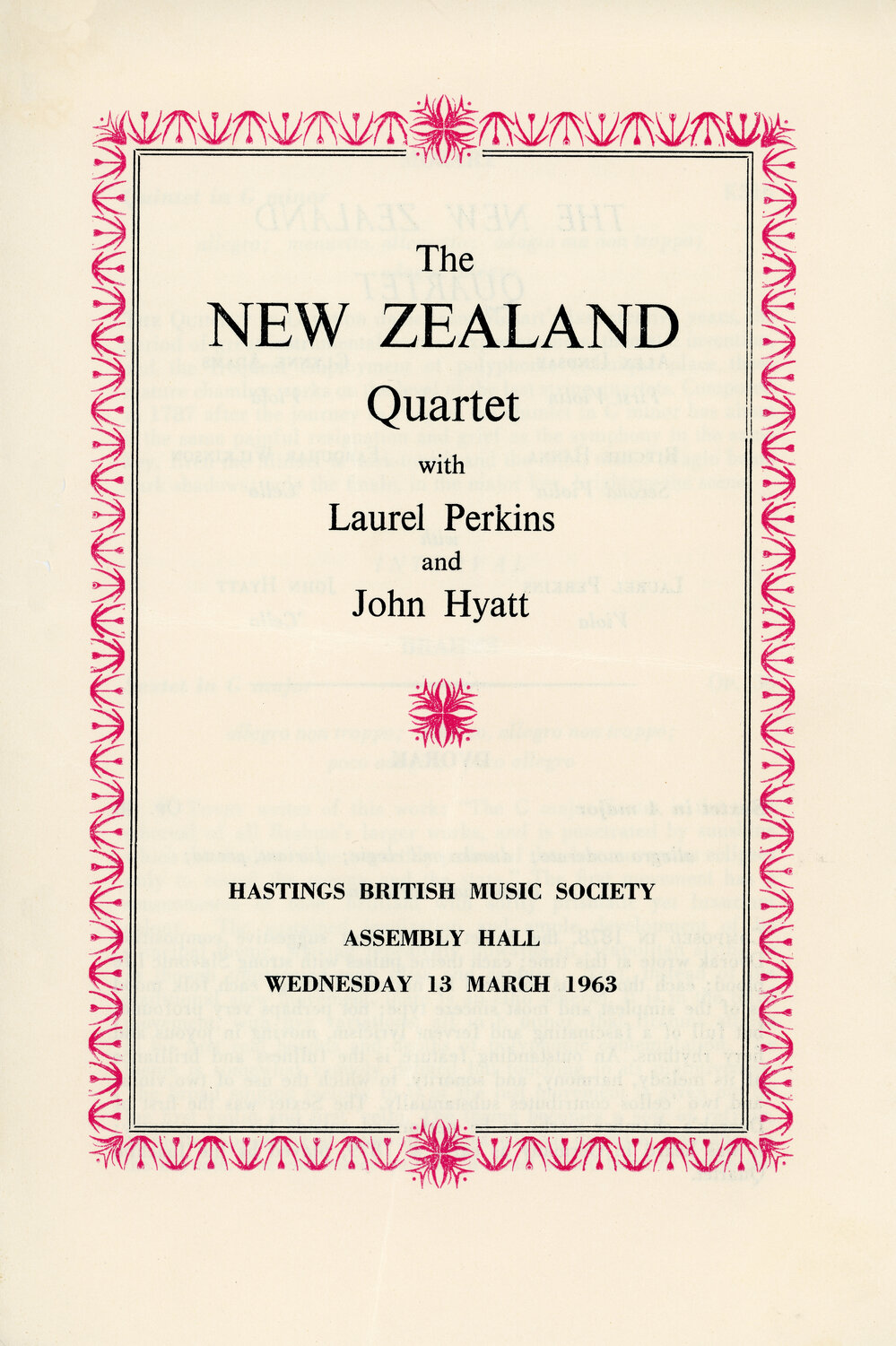 Chamber Music Programmes 1963
