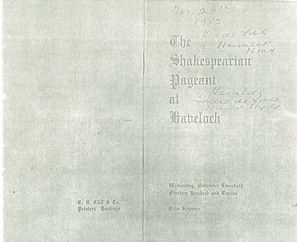 The Shakespearian Pageant Programme