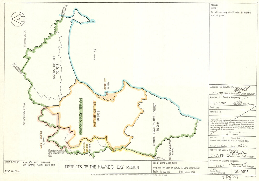 Boundary Map of Hawkes Bay District Wards