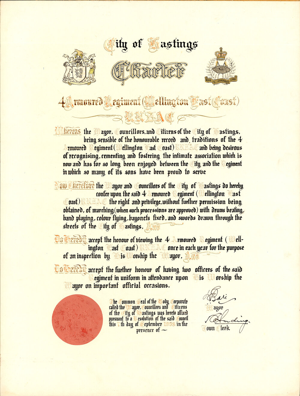 RNZAC Hastings Charter