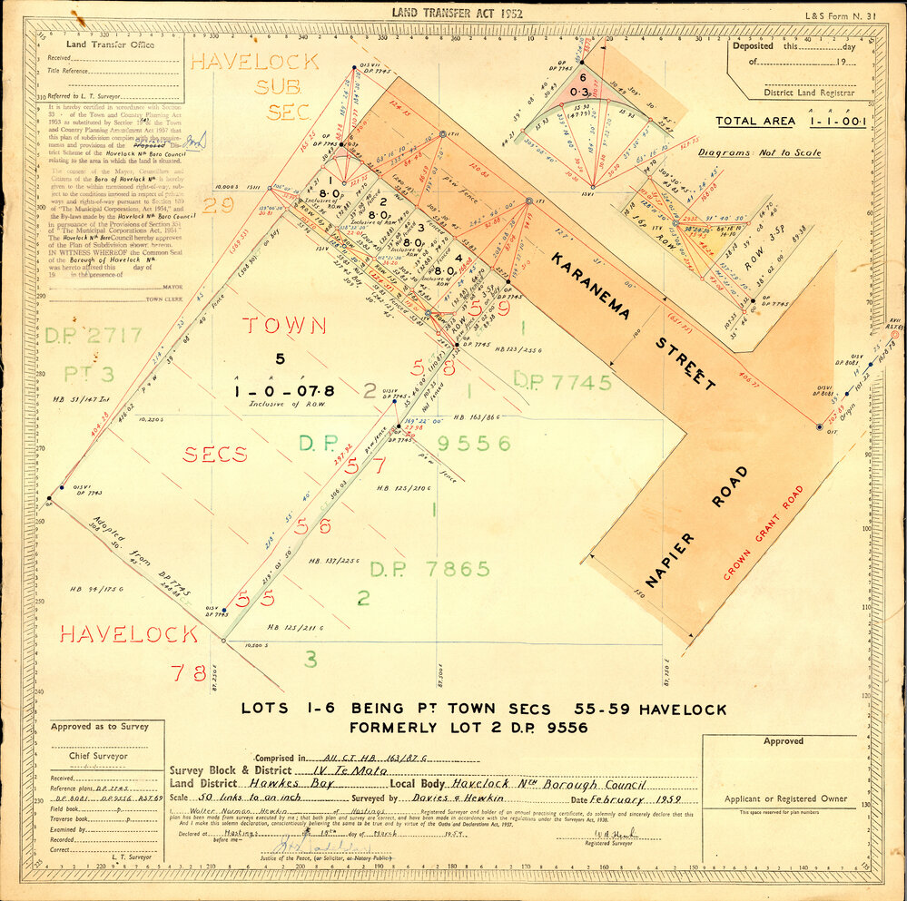 Havelock North Section Survey Plan