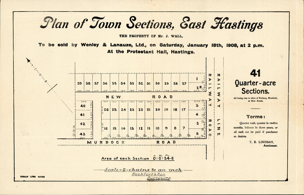 Plan of Town Sections, East Hastings