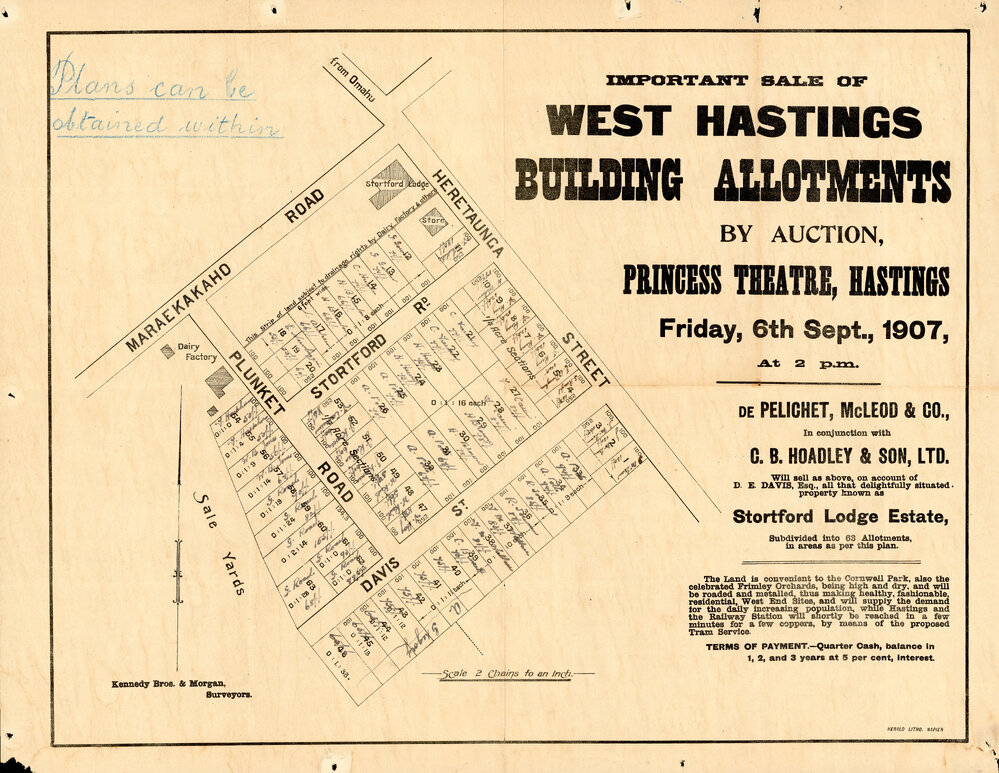 Plan of Town Sections, West Hastings