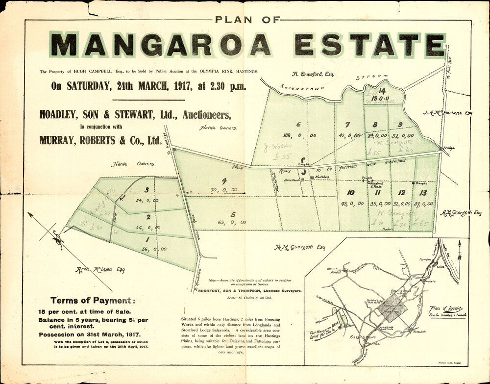 Plan of Mangaroa Estate