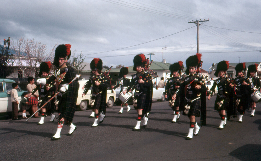 Pipe Band at Hastings Blossom Festival 1970