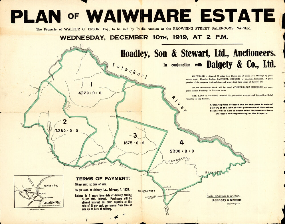 Plan of Waiwhare Estate