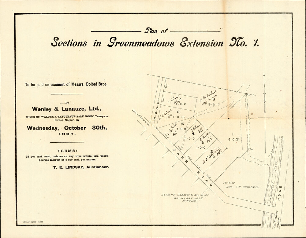 Plan of Sections in Greenmeadows