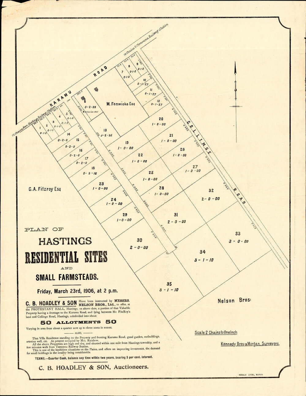 Plan of Hastings Residential Sites and Farmsteads