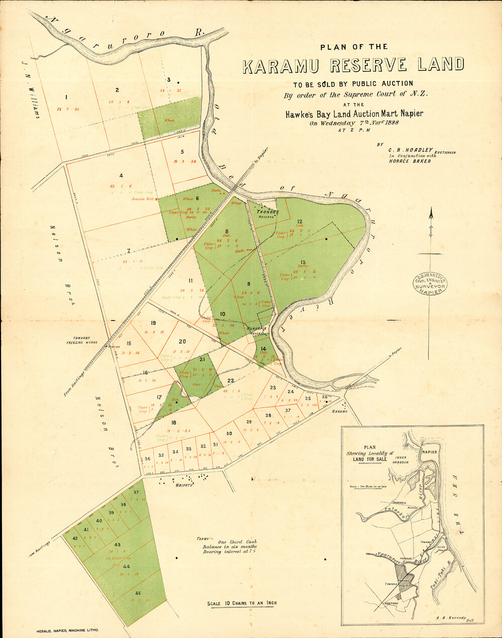 Plan of Karamu Reserve Land 1888