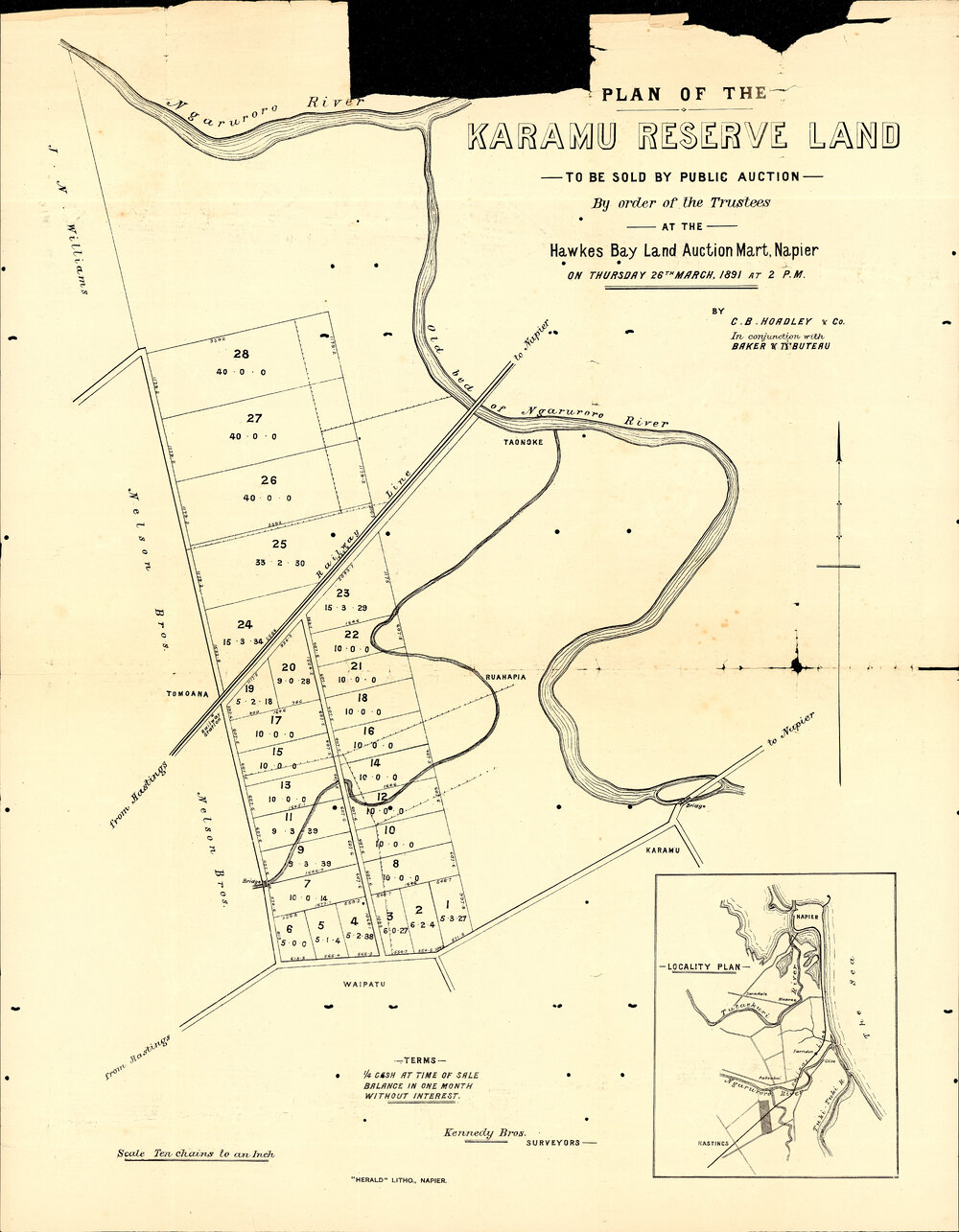 Plan of Karamu Reserve Land 1891